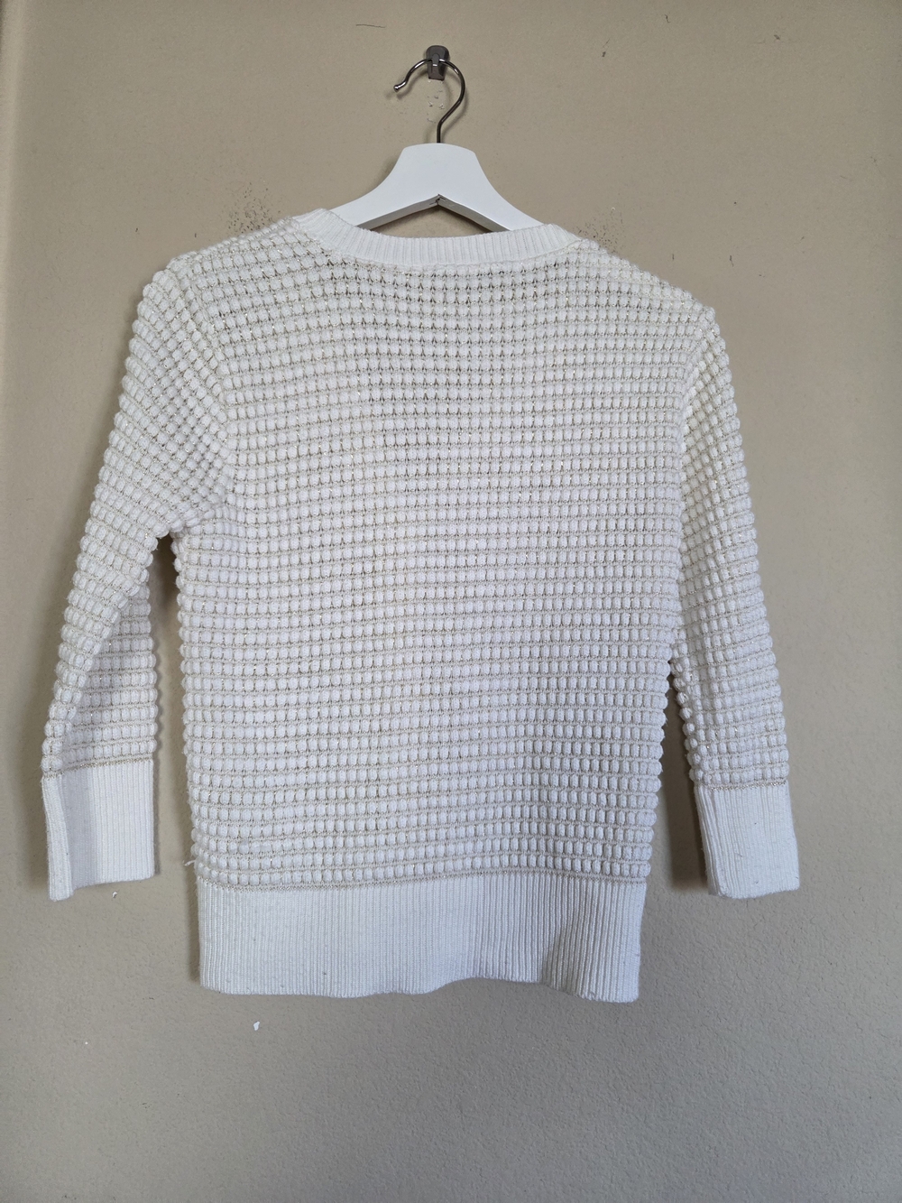 American Rag Off-White Textured V-Neck Button Cardigan - Picture 8 of 8